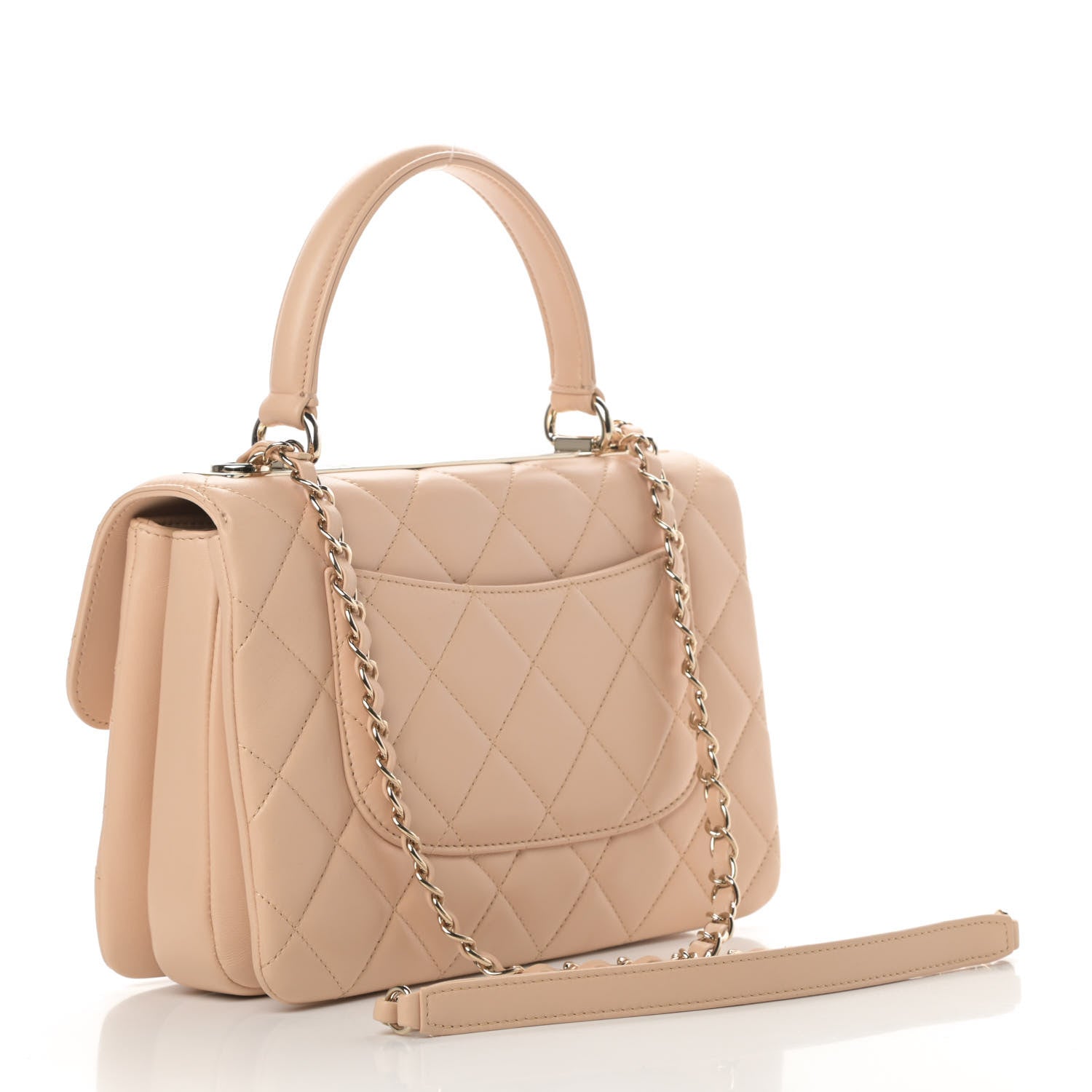 Chanel Lambskin Quilted Small Trendy CC Dual Handle Flap Bag Beige 3 of 12