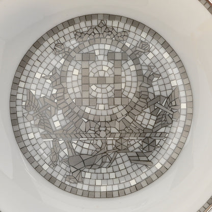 Hermes Porcelain Mosaique Au 24 Platine Soy Dish Set of 2 Platinum 12 of 18