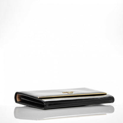 Prada Spazzolato Metal Bar Flap Wallet Nero Black 4 of 8