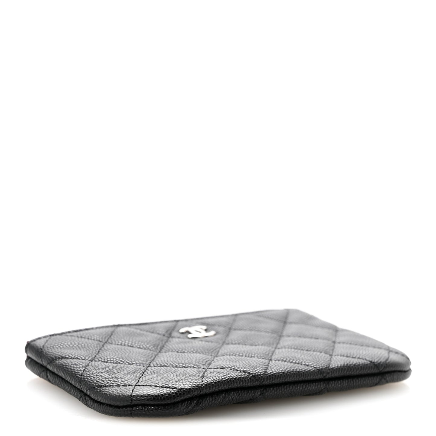 Caviar Quilted Small Cosmetic Case Black