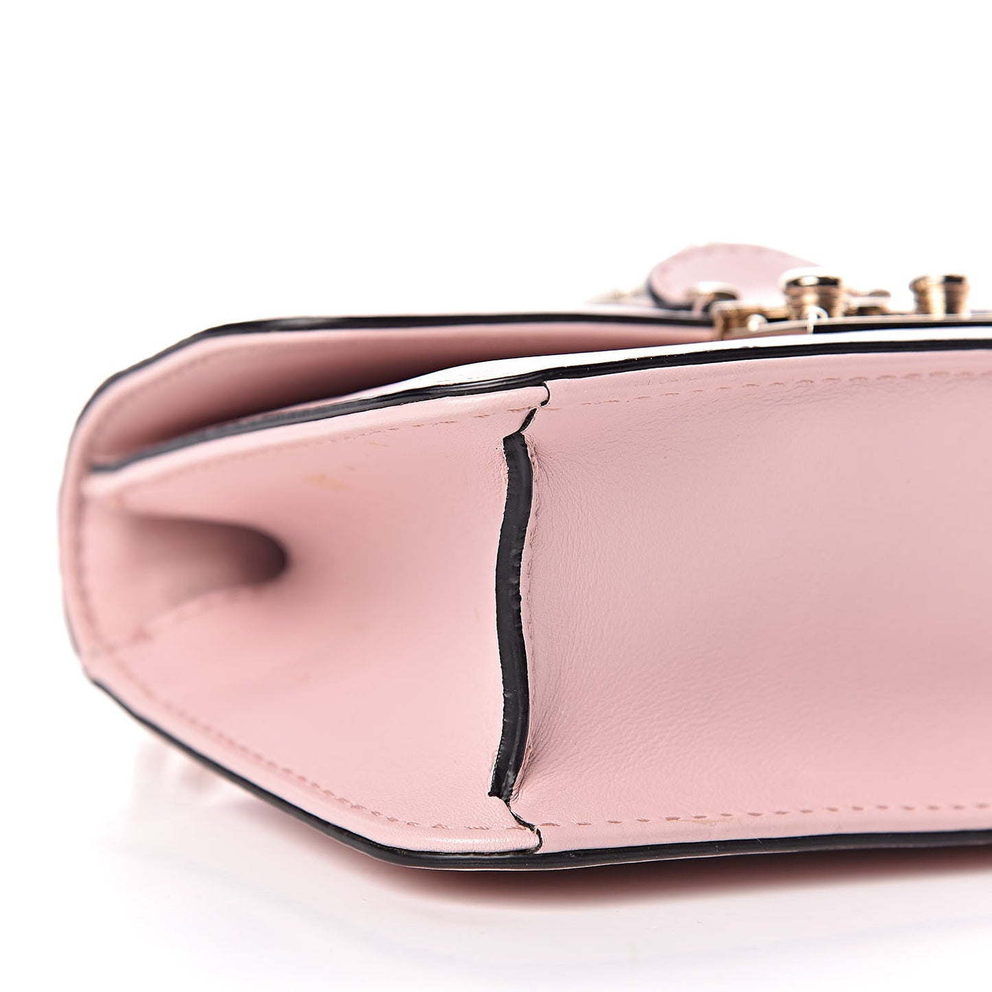 Vitello Mini Glam Lock Rockstud Flap Water Rose
