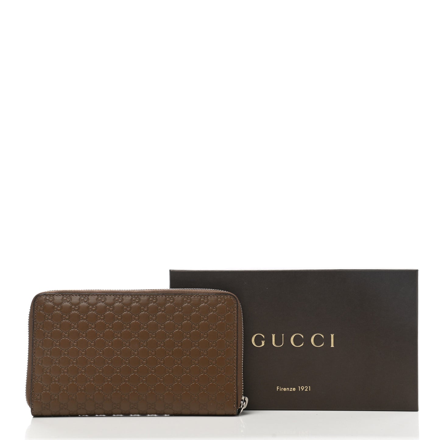 Microguccissima Large Zip Around Organizer Wallet Acero