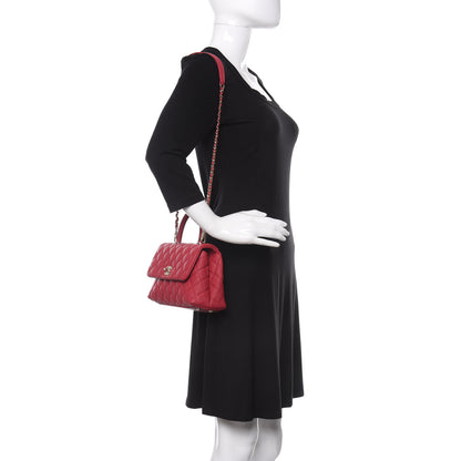 Chanel Caviar Quilted Mini Coco Handle Flap Fuchsia 2 of 10