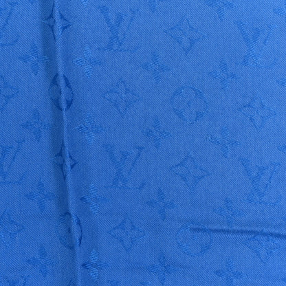 Louis Vuitton Silk Wool Monogram Sunrise Stole Blue 5 of 5