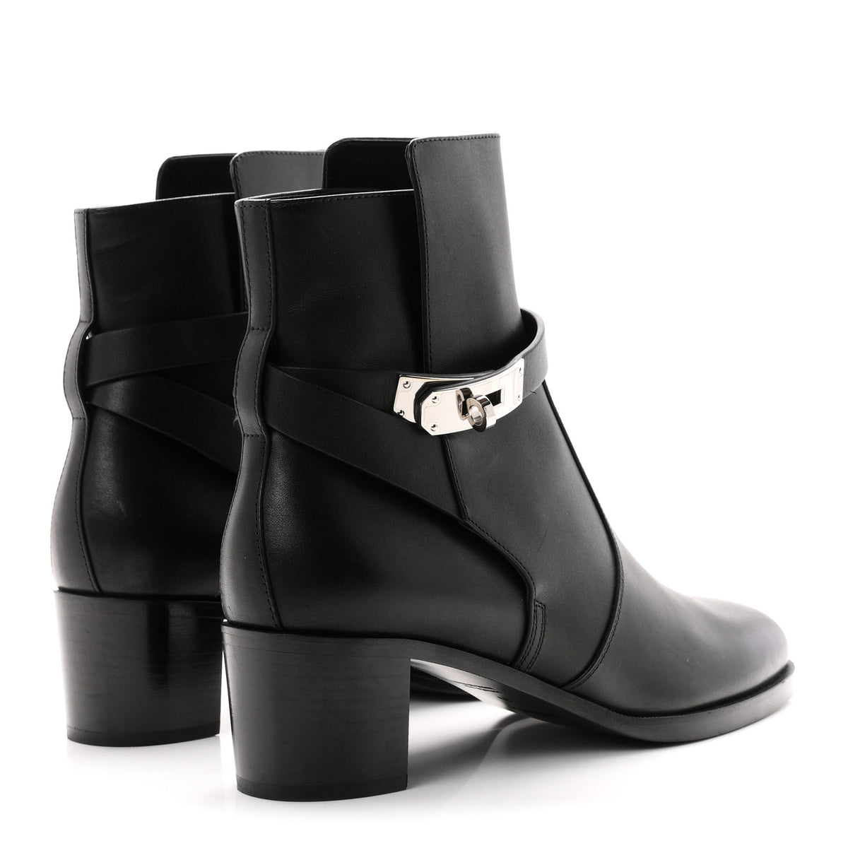 Hermes Calfskin Frenchie 50 Ankle Boots 39 Black 5 of 9