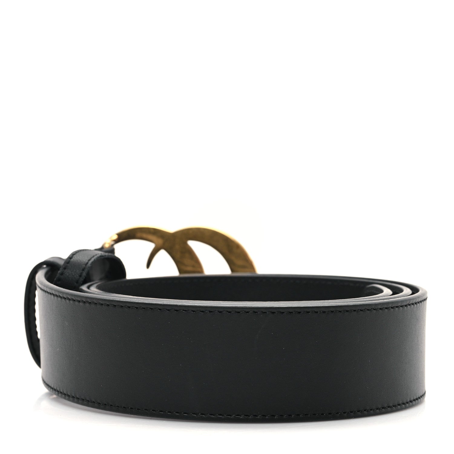 Gucci Moon Calfskin Pearl Double G 70mm Belt 95 38 Black Cream 2 of 5