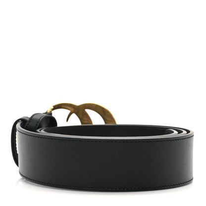 Gucci Moon Calfskin Pearl Double G 70mm Belt 95 38 Black Cream 2 of 5