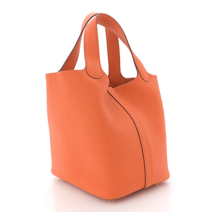Hermes Taurillon Clemence Picotin Lock 18 PM Orange 3 of 12