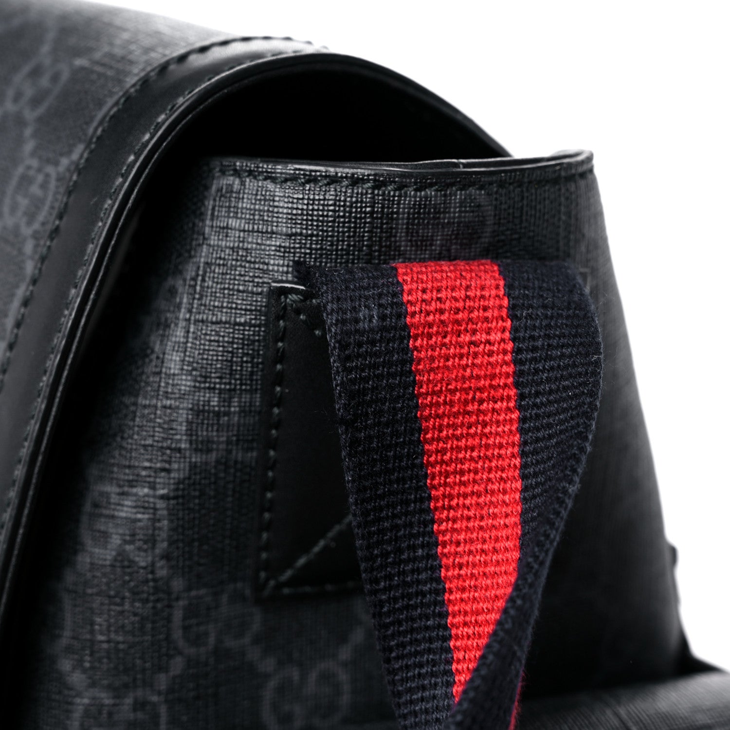 Gucci GG Supreme Monogram Web Messenger Diaper Bag Black Grey 19 of 23