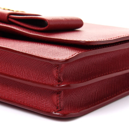Prada Saffiano Fiocco Bow Flap Wallet Fuoco 10 of 10