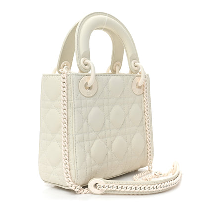 Christian Dior Ultra Matte Calfskin Cannage Mini Lady Dior White 2 of 10