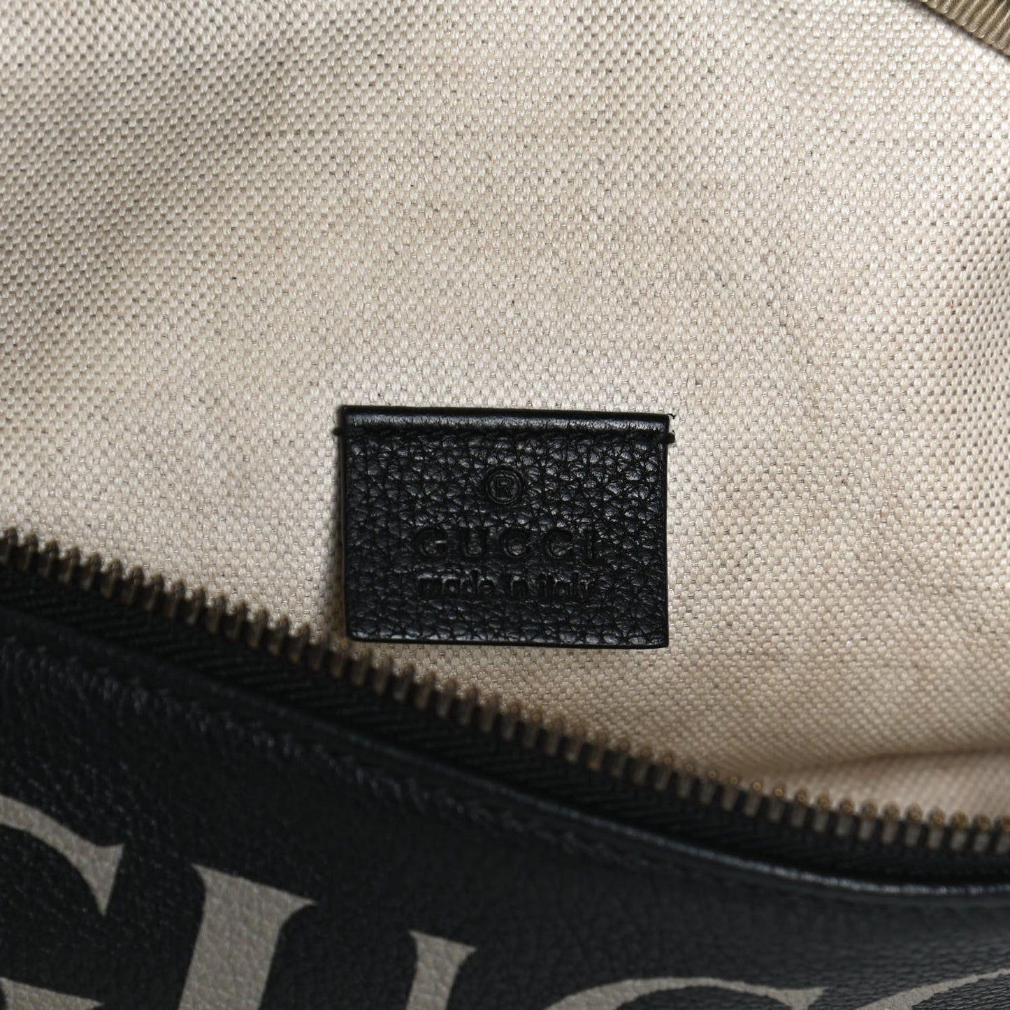 Grained Calfskin Logo Belt Bag Black