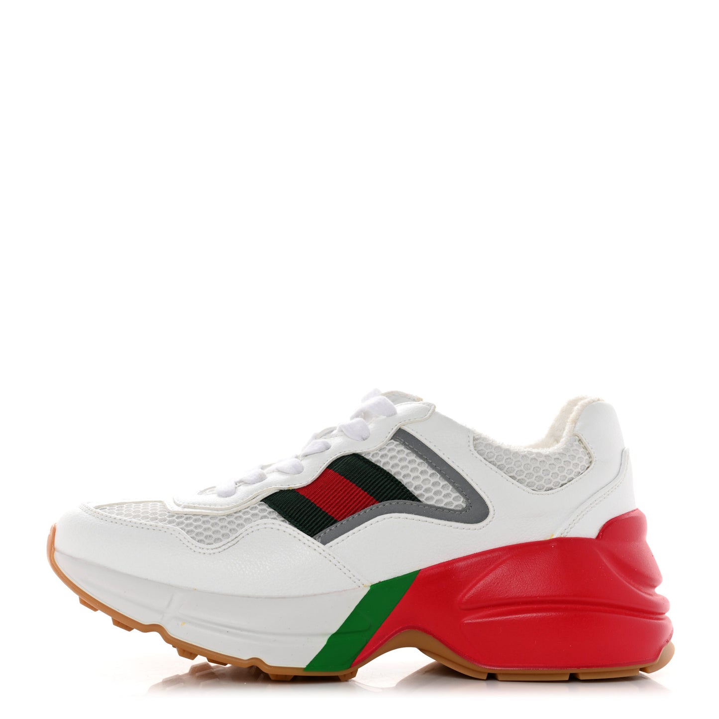 Lavaredo Eco Fabric Mesh Web Womens Rhyton Reflective Sneakers 35 Great White Green Red Silver