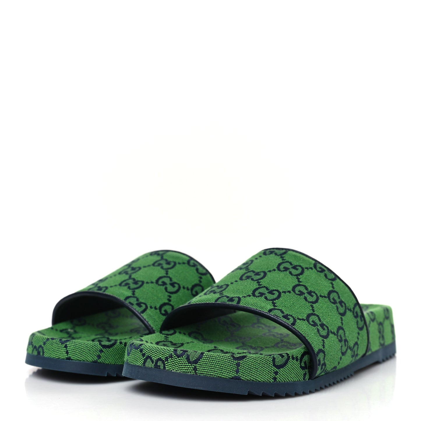 Monogram Multicolor Slide Sandals 5 Green Blue