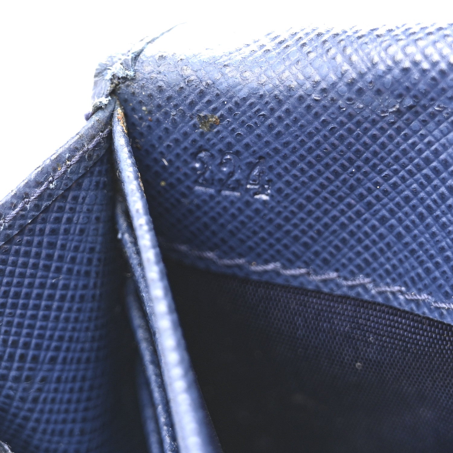 Prada Saffiano Metal Bar Continental Flap Wallet Bluette 7 of 11