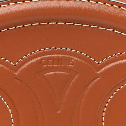 Celine Smooth Calfskin Cuir Small Triomphe Oval Crossbody Purse Tan 6 of 10