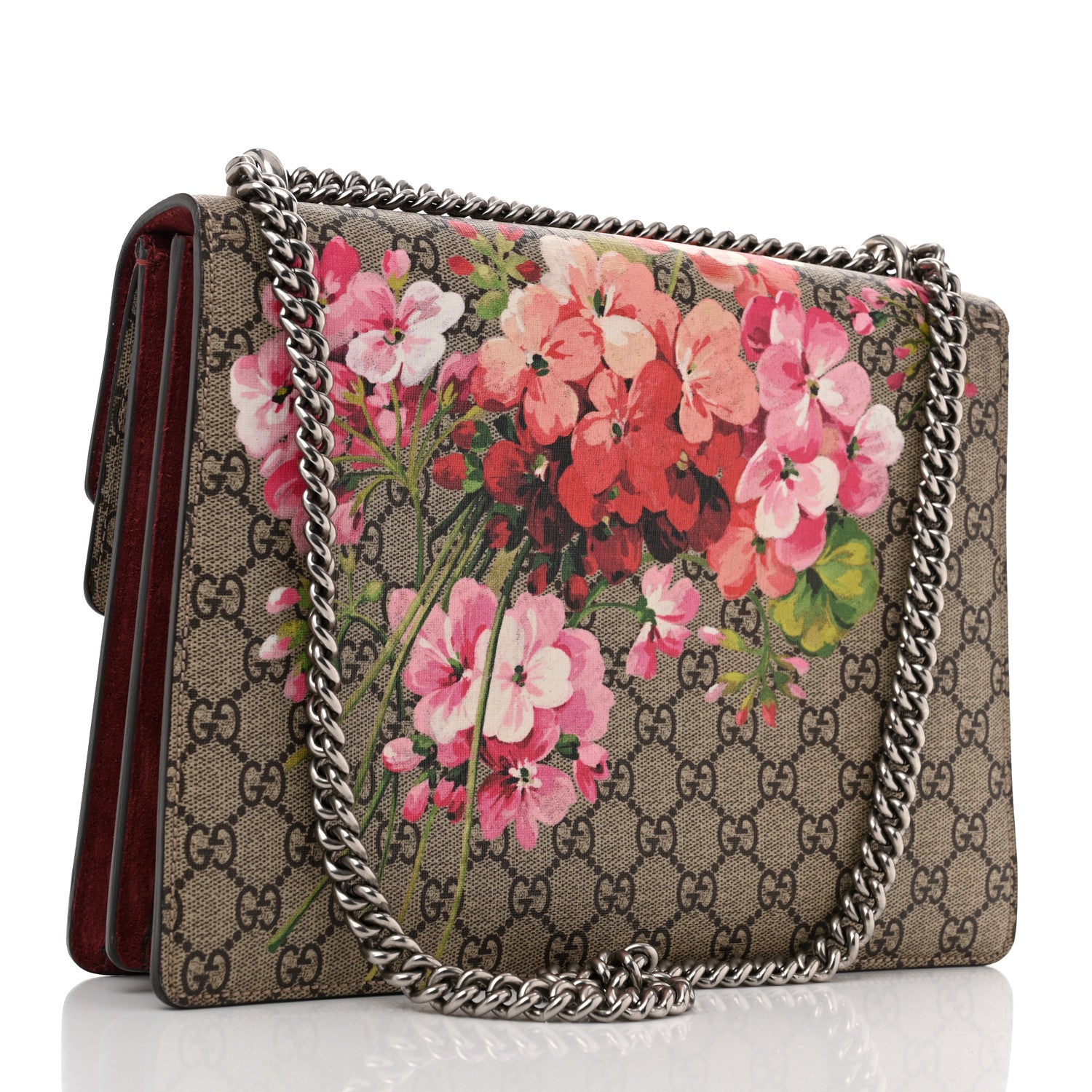 Gucci GG Supreme Monogram Blooms Medium Dionysus Shoulder Bag Beige Multicolor Dry Rose 3 of 17