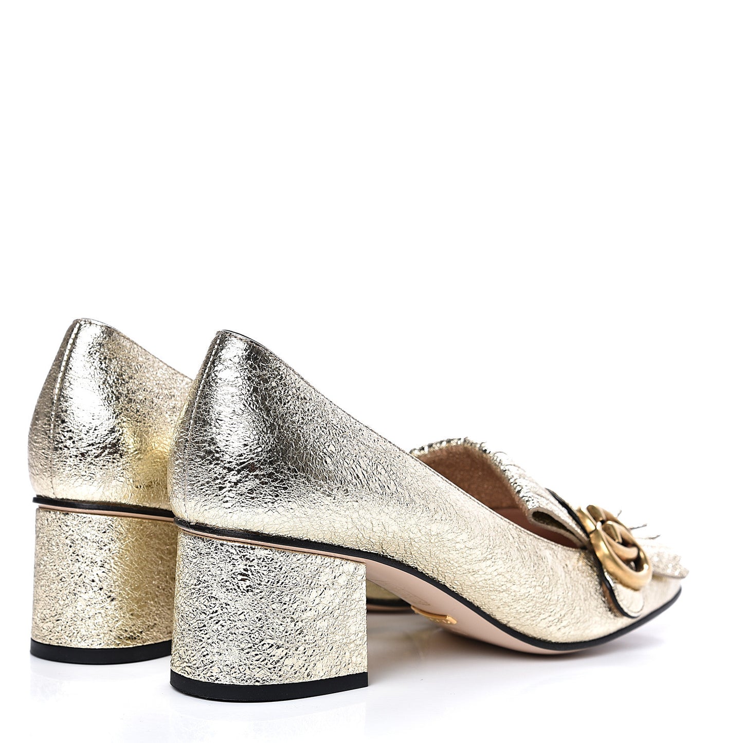 Galassia GG Marmont Fringe 50mm Loafer Pumps 39 Platino