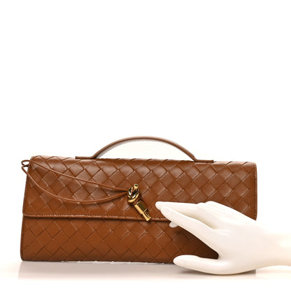 Bottega Veneta Nappa Intrecciato Long Andiamo Top Handle Clutch Cognac 2 of 7