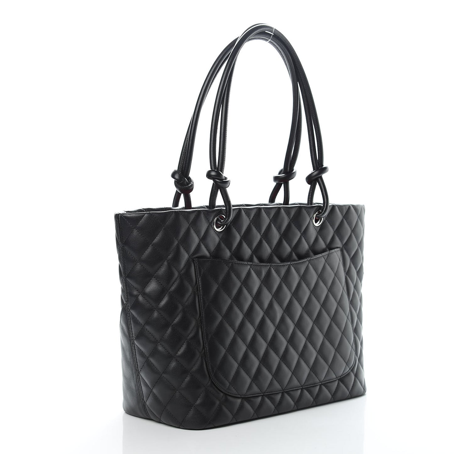 Calfskin Quilted Large Cambon Tote Black
