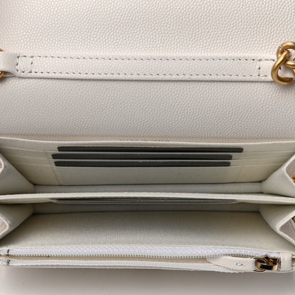 Chanel Caviar Quilted Large Bracelet On Chain Clutch White 5 of 10