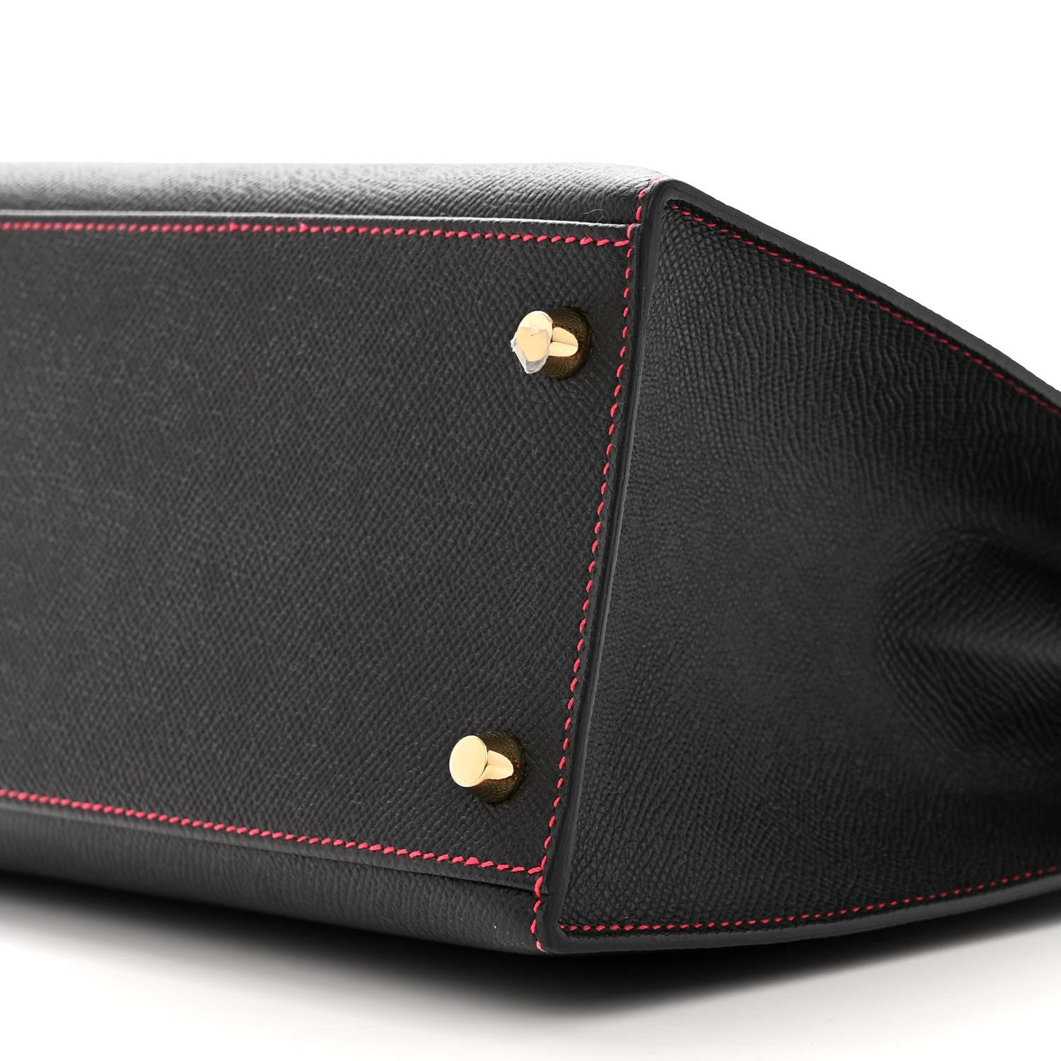 Hermes Epsom Horseshoe Kelly Sellier 28 Black Rouge Grenat 10 of 11