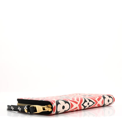 Louis Vuitton Monogram Giant Crafty Zippy Wallet Creme Rouge Black 4 of 7