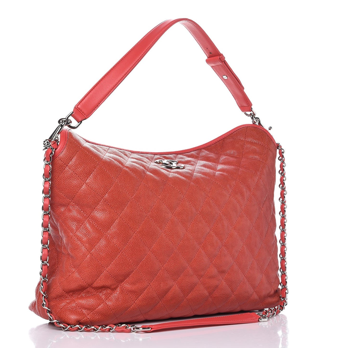 Caviar Quilted French Riviera Hobo Rouge