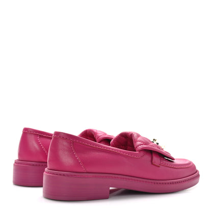 Chanel Lambskin Quilted CC Turnlock Loafers 36 Fuchsia 4 of 9