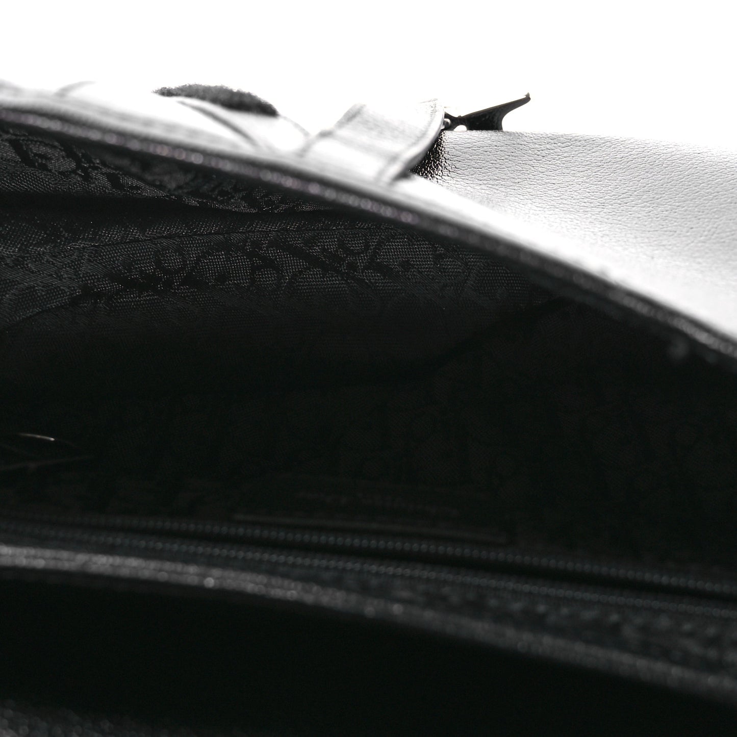 Shiny Goatskin Saddle Bag Black