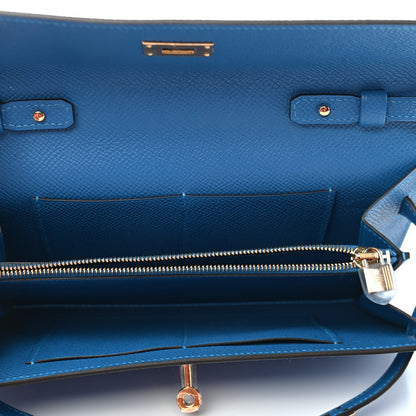 Hermes Epsom Shiny Alligator Touch Kelly Wallet To Go Mykonos Bleu Zellige 5 of 8
