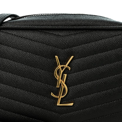 Saint Laurent Grain De Poudre Matelasse Monogram Mini Lou Camera Bag Black 7 of 10