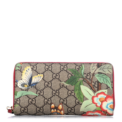 Gucci GG Supreme Monogram Tian Zip Around Wallet Beige Multicolor Red 1 of 10