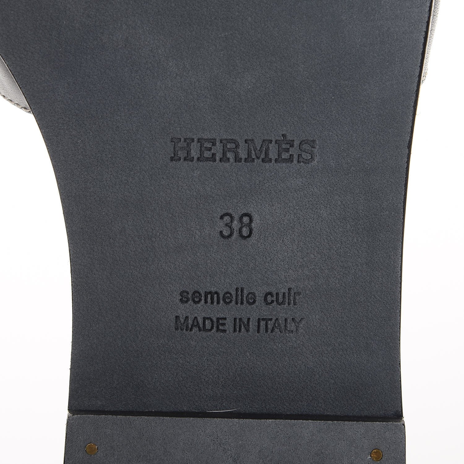 Hermes Box Calfskin Oran Sandals 38 Black 6 of 14