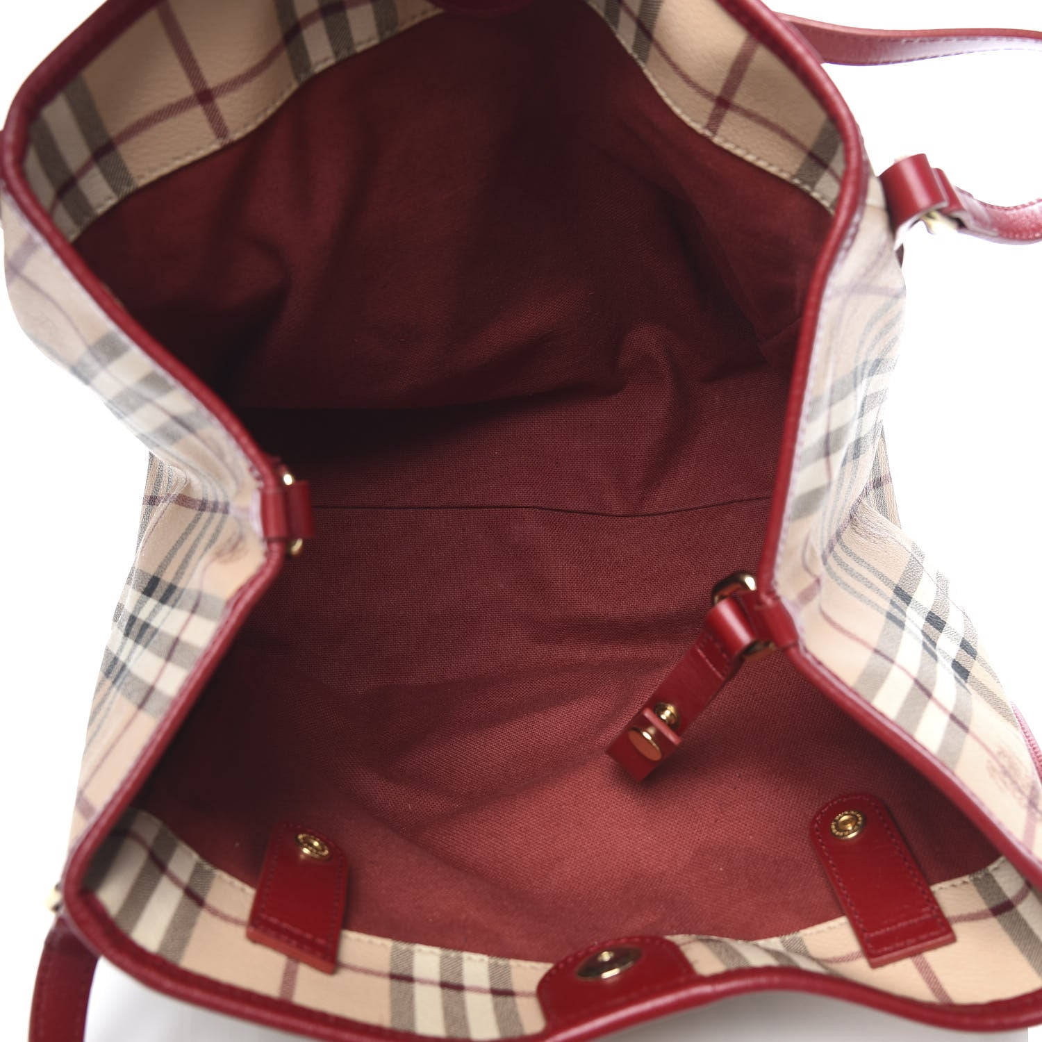 Burberry Haymarket Check Small Canterbury Tote Military Red 5 of 13