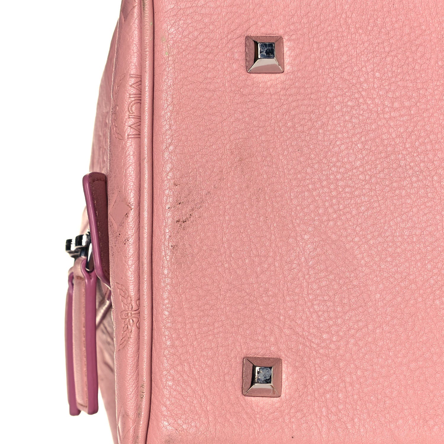 MCM Calfskin Ottomar Monogram Duffle Bag Pink 24 of 24