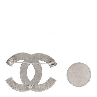 Chanel Baguette Crystal CC Brooch Silver 2 of 3