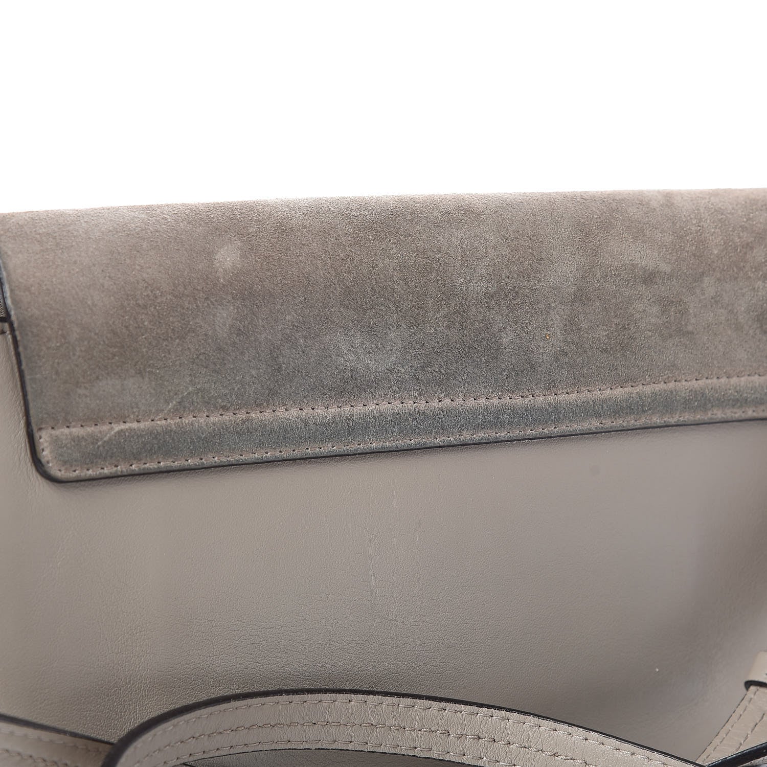 Chloe Suede Calfskin Small Faye Shoulder Bag Motty Grey 10 of 16
