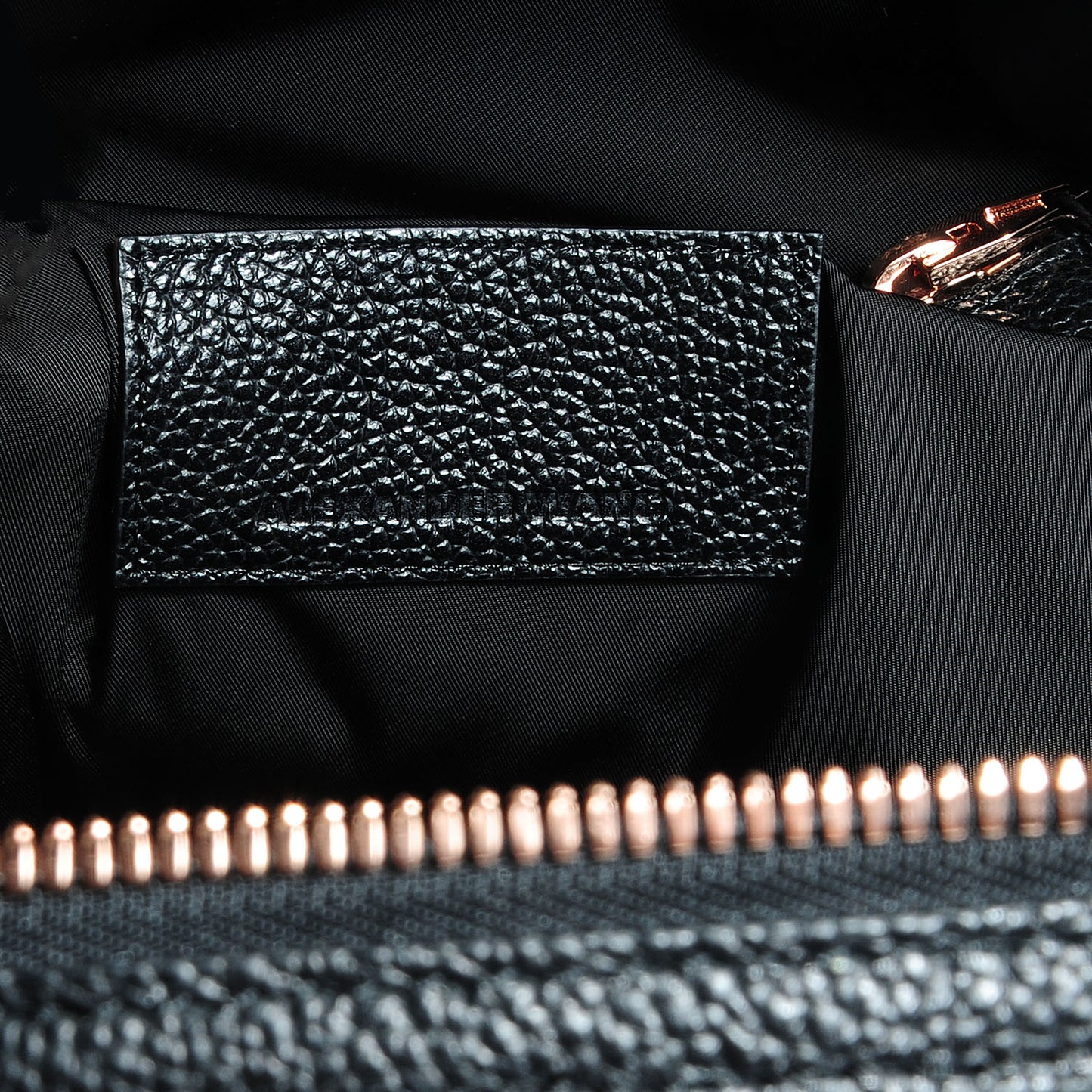 Pebbled Leather Small Emile Soft Black With Rose Gold Hardware