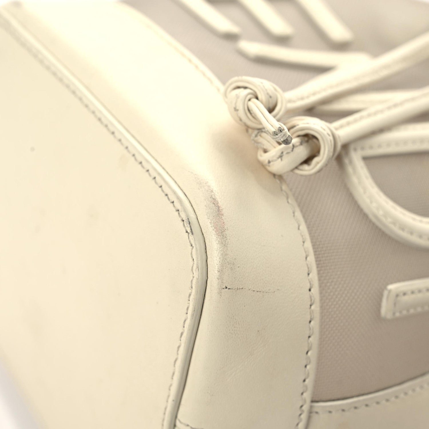 Fendi Mesh Vitello King F is Fendi Logo Embroidered Mini Mon Tresor Bucket Bag Sabbia White Ice 14 of 24