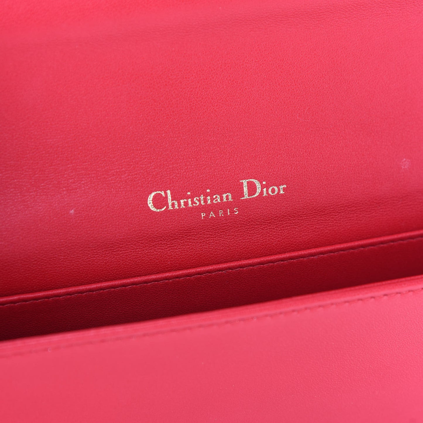 Lambskin Cannage Lady Dior Convertible Clutch Red