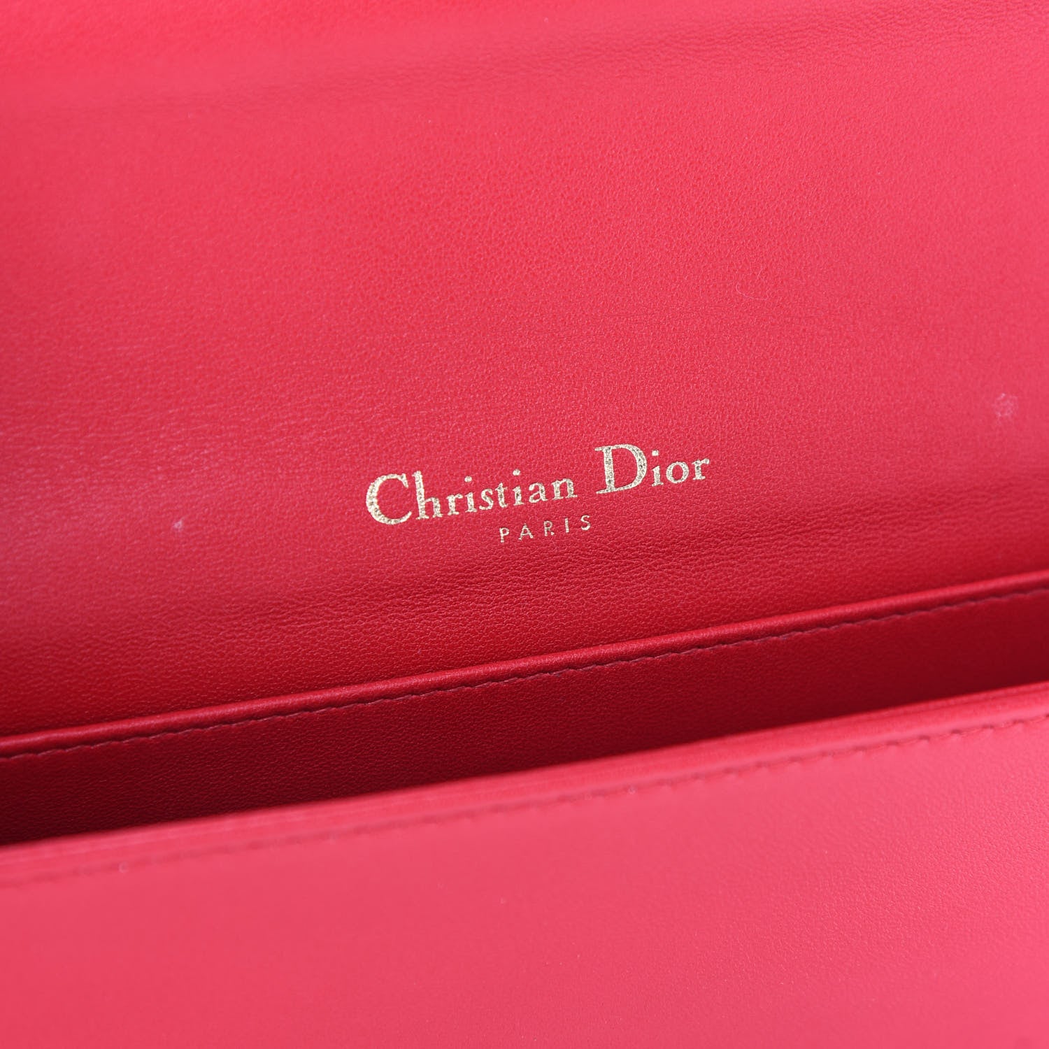 Christian Dior Lambskin Cannage Lady Dior Convertible Clutch Red 7 of 10