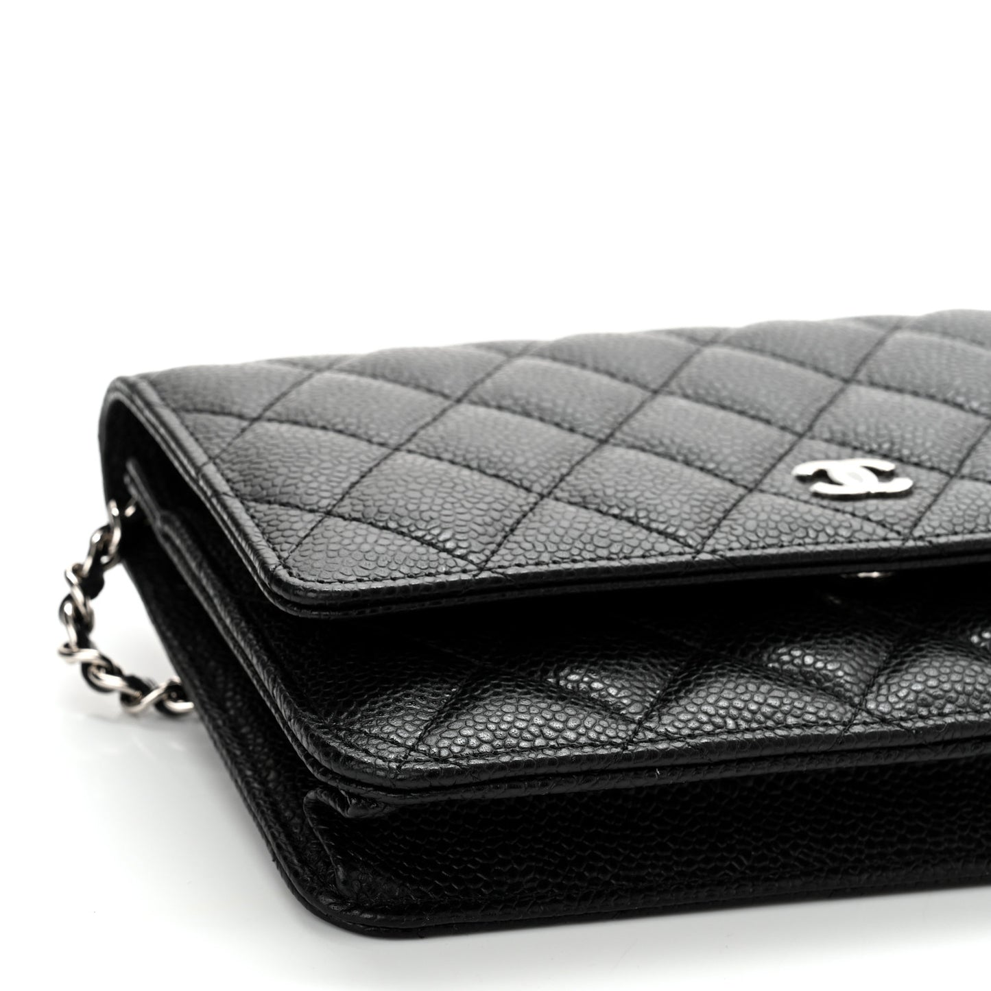 Caviar Quilted Wallet On Chain WOC Black