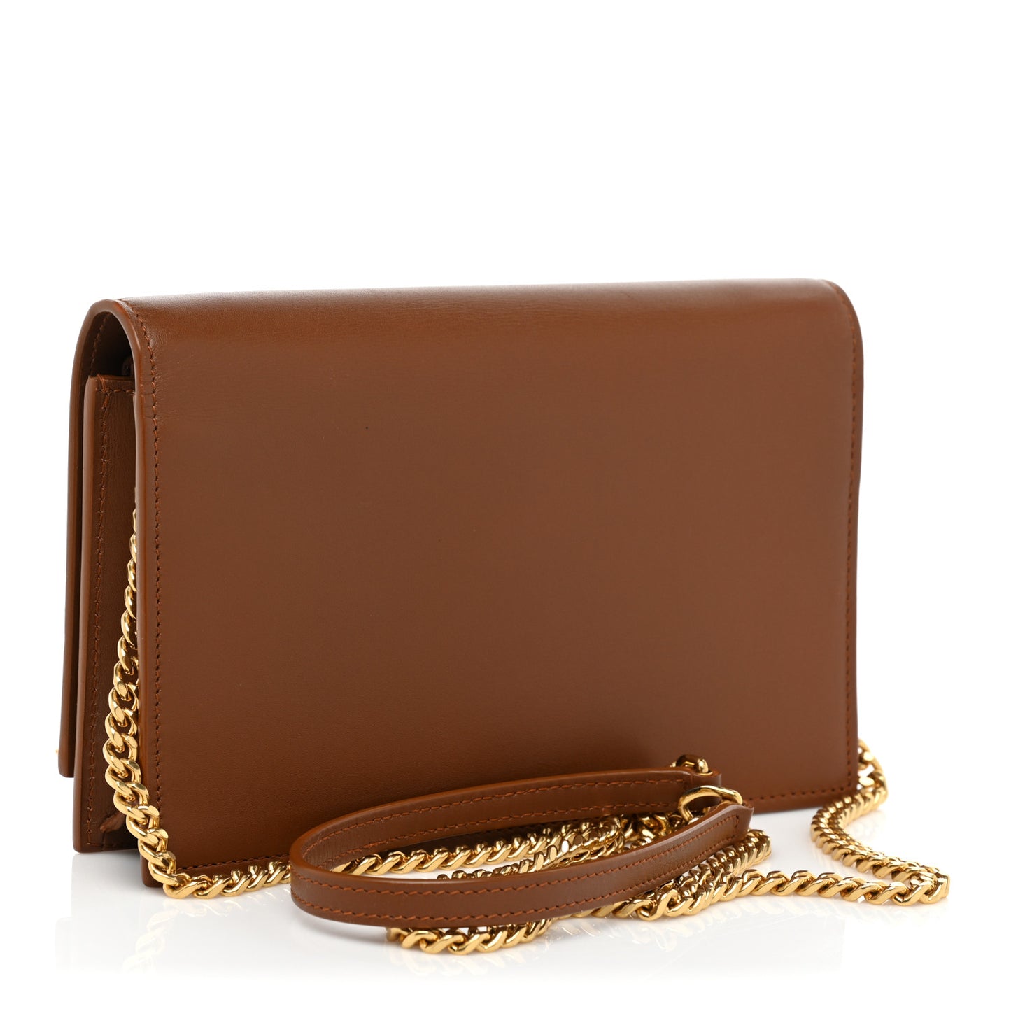 Smooth Calfskin Classic Monogram Kate Tassel Chain Wallet Fauve