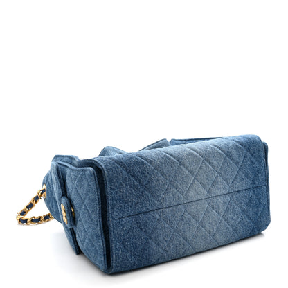 Chanel Washed Denim Quilted Small Chanel 25 Handbag Blue Blue 4 of 10