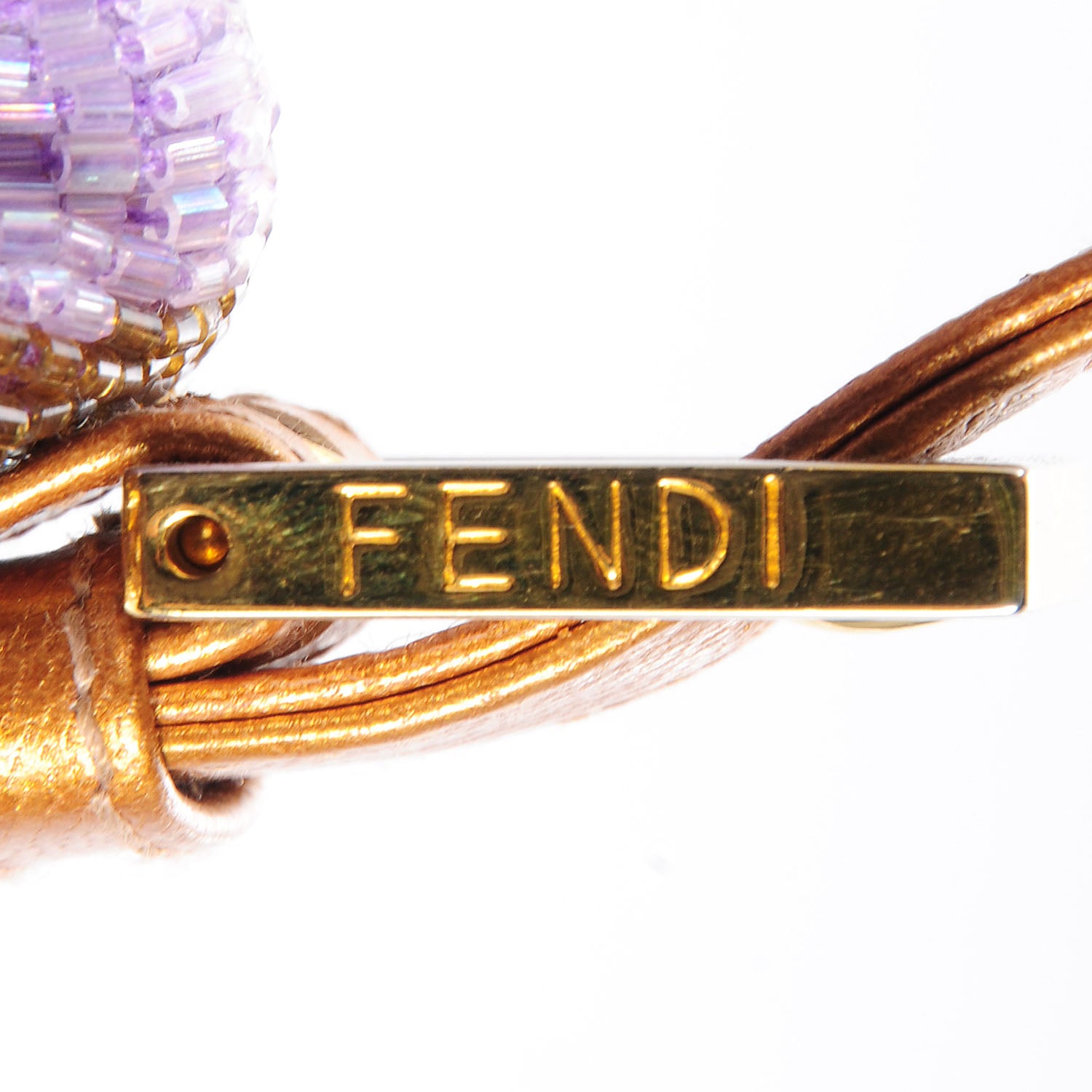 Fendi Leather Beaded Baguette Purple 8 of 9