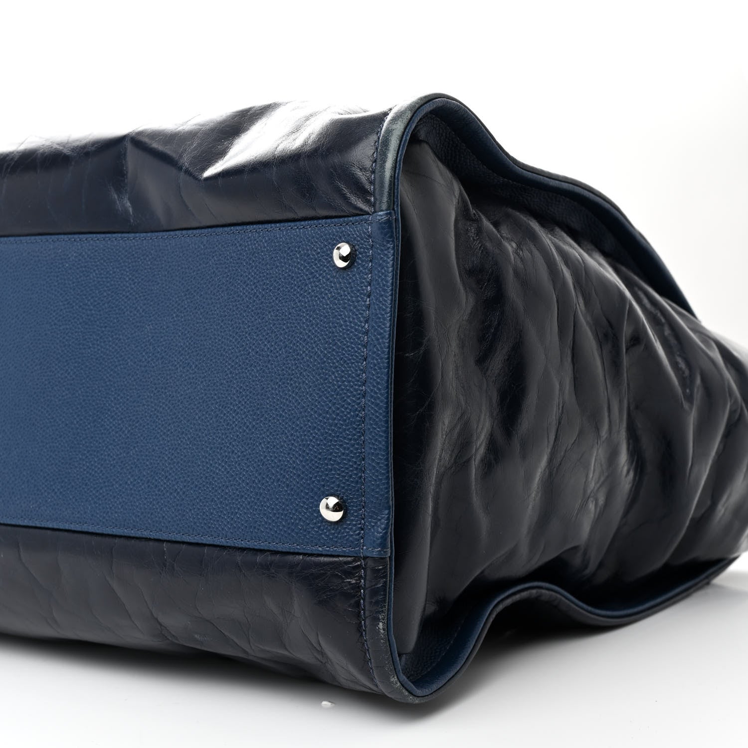 Chanel Glazed Calfskin Large Deauville Tote Blue 9 of 17