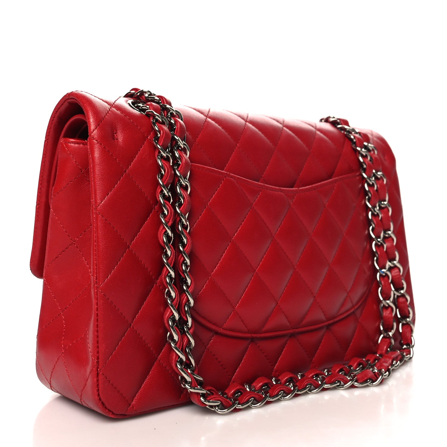 Chanel Lambskin Quilted Medium Double Flap Red 2 of 12