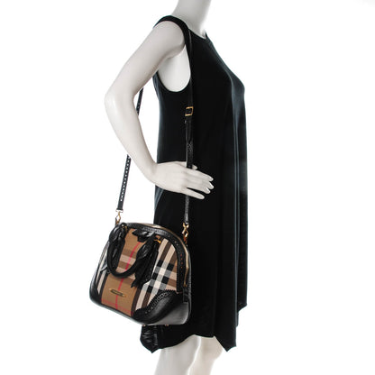 Burberry House Check Broguing Small Orchard Bowling Bag Black 2 of 8