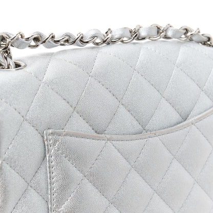 Chanel Metallic Lambskin Quilted Mini Rectangular Flap Silver 12 of 13
